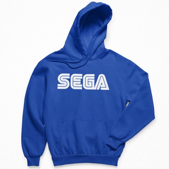 NEW Sega Logo Fleece Pullover Hoodie BLUE